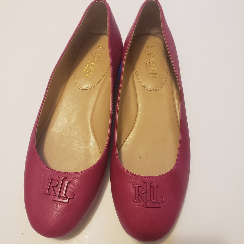 Lauren Ralph Lauren Aruba pink Giselle round toe flats, size 7B